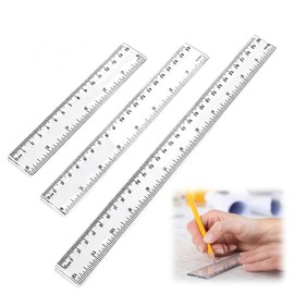 定規 小学生 透明プラスチック製 3本セット 学習用 測定ツール 定規 15cm 20cm 30cmセンチ ものさし 両面 cm 目盛 UV印刷 高精度 軽量 丸角 安全 製図 学校 オフィス 家庭用