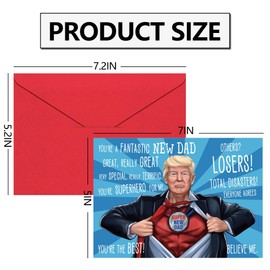 HiFulerr Funny Trump Fathers Day Card for New Dad - First Fathers Day Card, First Father's Day Cards for New Dad, Trump 1st Father's Day Cards, Father Day Gifts Greeting Cards from Son Daughter Wife