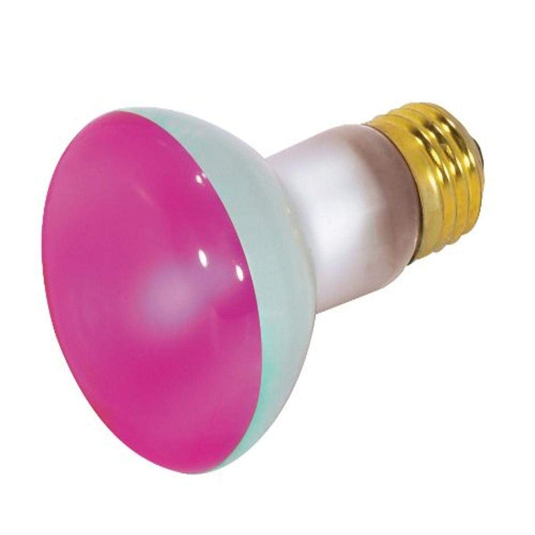 Satco S3212 50 Watt R20 Incandescent 130 Volt Medium Base Light Bulb, Pink