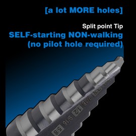 SHARPTOOL 1/4 to 3/4 Inches HSS Step Drill Bit,M2 High Speed Steel Unibit for Cutting Stainless Steel, Metal, Wood & Plastic (3/4")