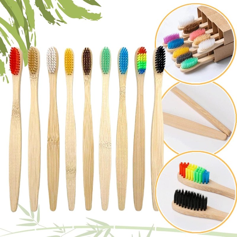 Veraly Cepillos de Dientes de Bambú Biodegradables con Caja 10