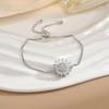 Spinning Sunflower Bracelet for Women Adjustable Rhinestone Sparkly Flowers Wrist