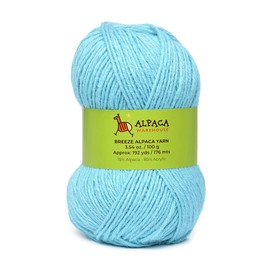 Mezcla de lana de alpaca 1 madeja de 100 gramos de peso, suave y perfecto para tejer y ganchillo (Aqua, Worsted Weight)