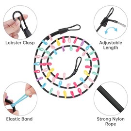 NiHome Soporte de pato de juguete para colgar en la parte delantera o trasera, cordón elástico extendido con 50 bandas elásticas coloridas y 10 tapone