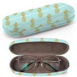 Art-Strap Hard Shell Glasses Protective Case Box + Cleaning Cloth - Fits most Eyeglasses and Sunglasses (Summer Gold Pineapple On)