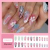 LPOODDNU Colorful 3D Press on Nails Almond Shape Fake Nails