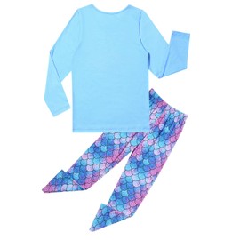 Blue Mermaid Pj Set Matching Girls&Dolls Pajamas Kids Cotton Pjs American Girls Clothes,Size 8 9