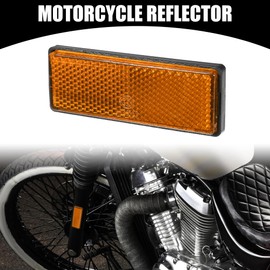 Partuto 4pcs 3.46"x1.26" Universal Reflector - Rectangle Motorcycle Bike Safety Reflector Increase Visibility and Safety on the Road - Plastic Orange