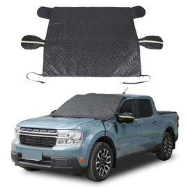 Fgtagtal Windshield Snow Cover Fit for Ford Ranger Maverick 2022-2024, Front Windshield Cover for Ice and Snow, Extra Thick Windshield Ice Cover Protect from Rain, Sun, Frost (Black)