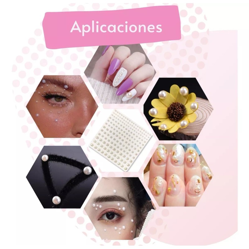 Bisutex Gemas Perlas Strass Adhesivas Para Cabello Cara Cuerpo Uñas