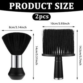 JJUNW Pack of 2 Neck Brush, Hairdresser Brush, Soft Hairdresser Hair Brush, Neck Duster Brush Set, Barber Accessories, Barber Dusting Hairbrush for Hairdresser Shop, Salon, Hair Cleaning, Dust Removal