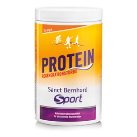 Sanct Bernhard Sport Protein Drink Regeneration Turbo Orange with High-Quality Whey Protein, Carbohydrates, Minerals, 725 g Powder