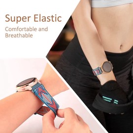 3 Pack Watch Bands 18mm Stretchy Nylon for Garmin Vivoactive 4S/ Venu 2S/ Venu 3S/ Vivoactive 3S, Soft Sport Band Quick Release Wristband Loop Elastic Strap for Men Women