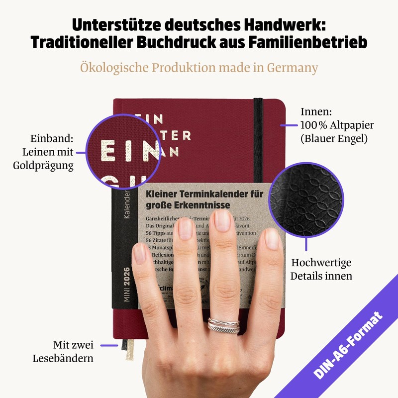 Ein guter Plan Mini 2026 - Holistic Diary for More
