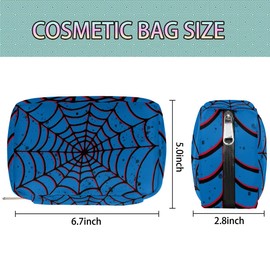 LLCXCSI Kids Toiletry Bag for Boys, Cute Small Wash Bag for Teens Waterproof Cosmetic Weekender Bag Toddler Traveling Toiletries, Blue Spider Web