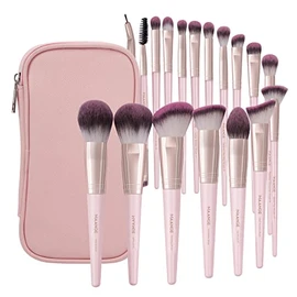 MAANGE - Juego de 18 brochas de maquillaje profesionales con estuche, juego de brochas de maquillaje sintéticas prémium para rostros, kit de brochas K