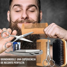 Kit para Barba para Hombre, OPUEW 11 en 1 Barba Kit Cuidado, Para Crecimiento y Recorte de Barba, Regalo para hombres
