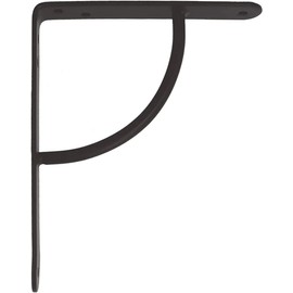 Amig - Shelf Bracket Stainless Steel Model 12 | Metal Bracket for Shelves | Shelf Bracket | Colour: Black | Dimensions: 250 x 200 mm | Recommended Max Weight: 90 kg