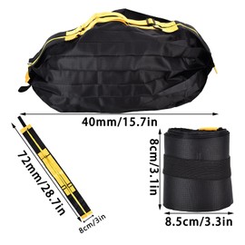 Shoulder Bag Travel Waterproof Portable Folding Tote Organ Shopping Bag Polyester Storage Bag (Pure Black)