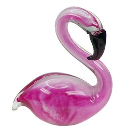 Chesapeake Bay Glass Sitting Tropical Pink Flamingo Home Decor 68538 6.5 Inches Tall