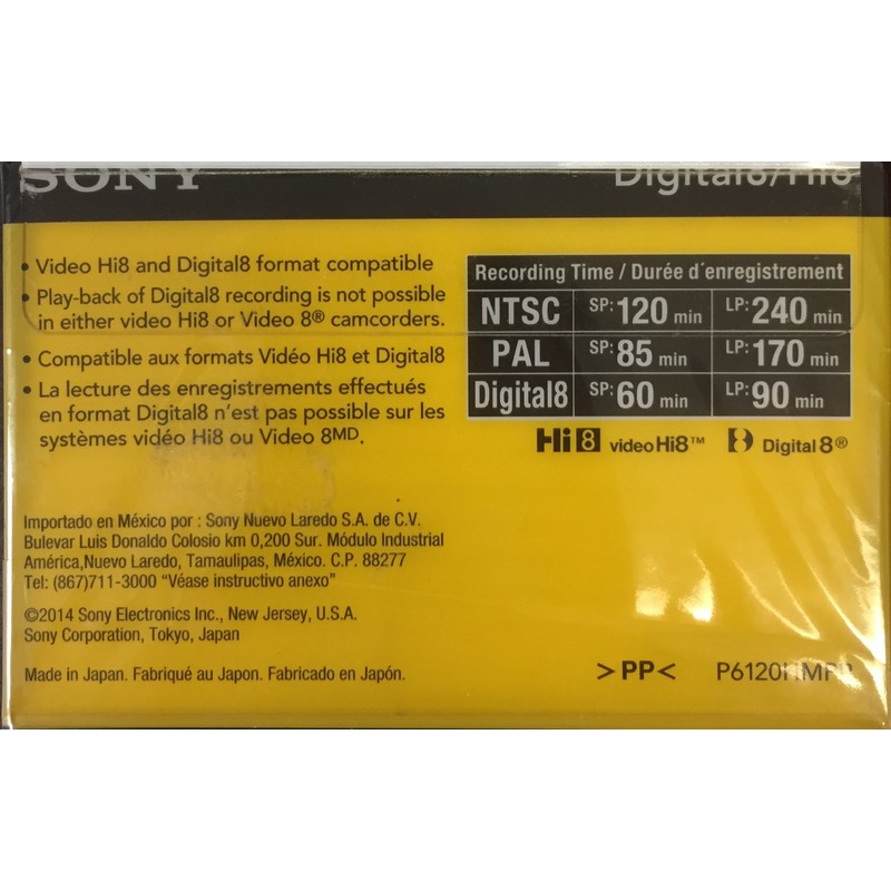 Sony Hi-8 HMPD 120 minute 2-Pack Video Camcorder Cassette Tapes