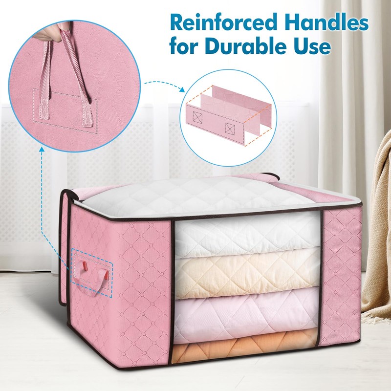 90 L Large Storage Bags, 8 Pack Clothes Storage Bins