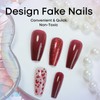 Valentine's Day Press on Nails Red Fakes Nails Glitter with