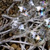 12 X Iridescent Round Glass Christmas Tree Baubles Spheres Ornaments