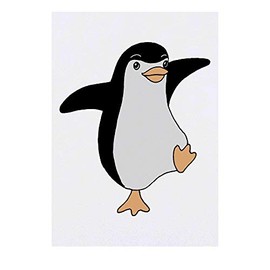 'Funny Dancing Penguin' Temporary Tattoo - Water Resistant, Skin-Safe, Non-Toxic Transfer (TO00034158)