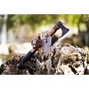 Custom Gift Forged Carbon Steel Viking Axe with Rose Wood