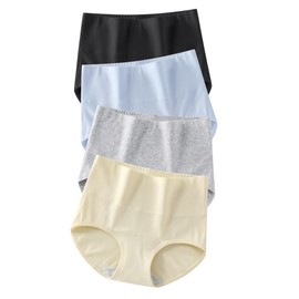 TiCitrus Women's Shorts, Pants, Cotton, Deep Lining, No Pinching, Comfortable to Wear, Sweat Absorbent, Breathable, Large Size, Nice Butt Effect, Set of 4 (mixed)