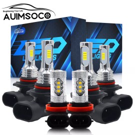 AUIMSOCO For 2013-2014 2015 Honda Accord Combo LED Headlight Fog Lights 6 Bulbs Kit 6000K