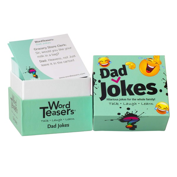 ? WORD TEASERS Jokes and Riddles Conversation Starters - Hilarious Card Game for Families, Couples, Parties & Travel - Flashcards for Adults and Children Ages 7+ - 150 Jokes (Dad Jokes Edition)