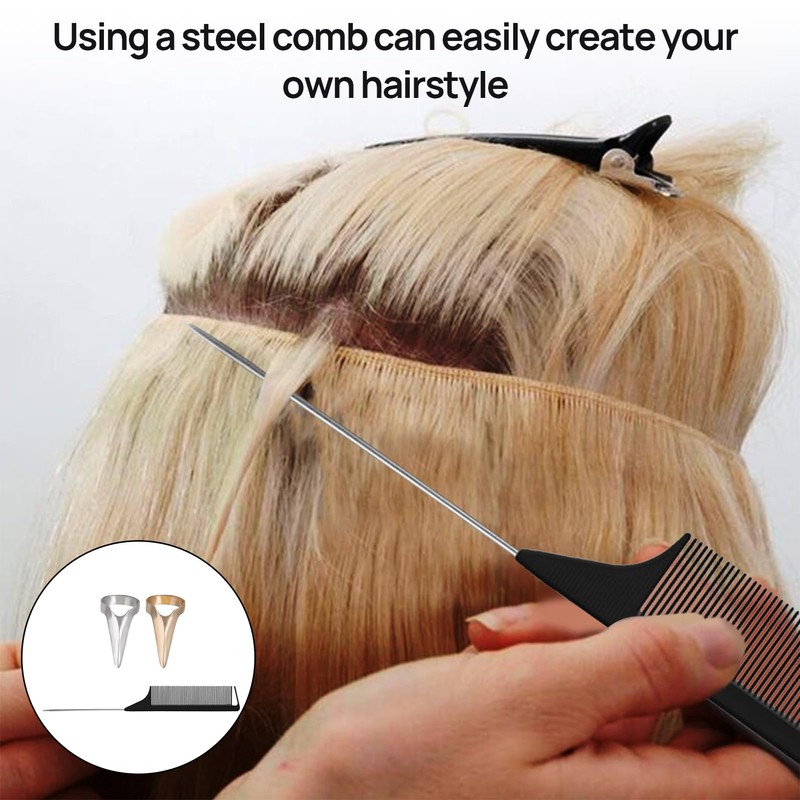 9PCS Hair Parting Ring Simple and Convenient Stitch Braid Finger