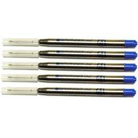5 Monteverde Ballpoint Pen Refills, Parker Style, GEL Ink, Fine Point, P42 - Blue