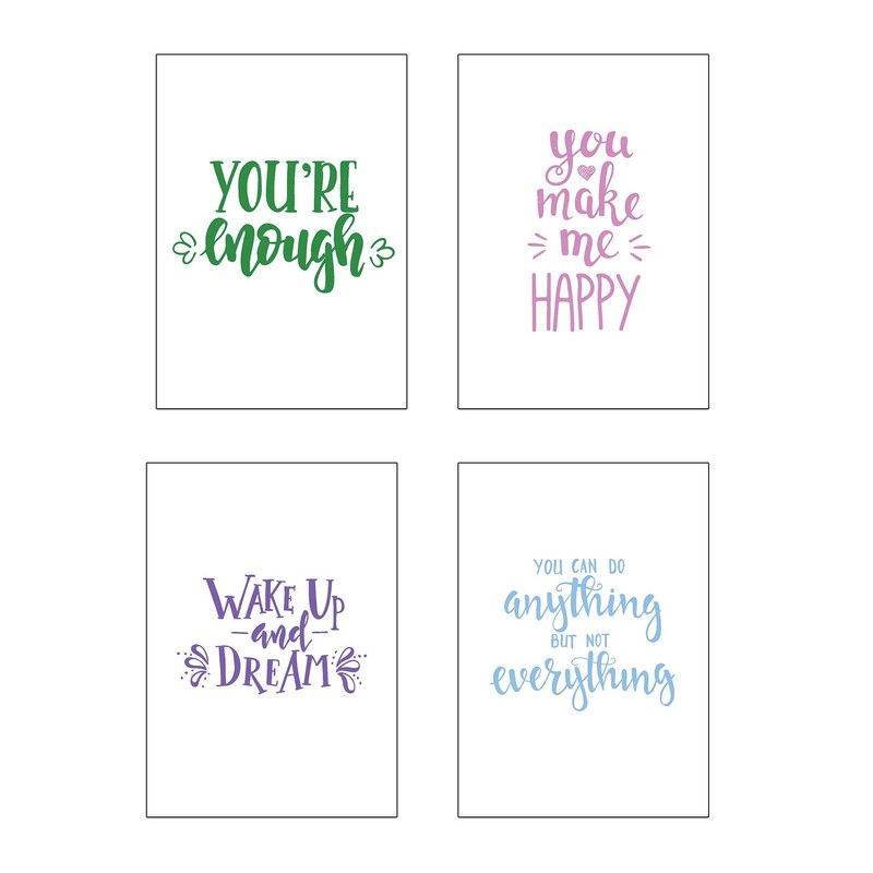 20 Eco-Friendly Blank Motivational Affirmation Greeting Cards Made from Recycled