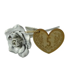 5th Anniversary Rose That Lasts Forever with Wooden Tag – Anniversary Rose Gift for Wife or Husband (rsetag5)