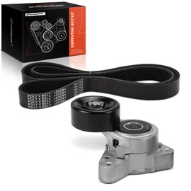 A-Premium Engine Serpentine Belt Drive Kit with Tensioner Compatible with Honda CR-V CRV 2007-2009 & Acura TSX 2004-2006, L4 2.4L