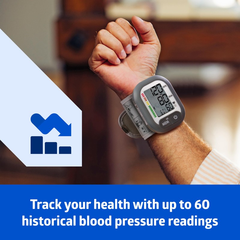 Medline Digital Wrist Blood Pressure Monitor, Wearable, Digital LCD Display,