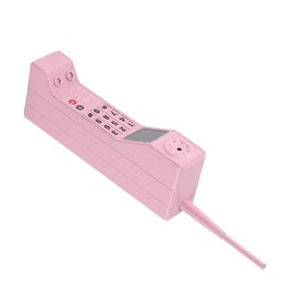 Retro Cell Phone Ornament Iron Material Vivid Lightweight Portable Decorative Colorfast Vintage Cellular Model Pink