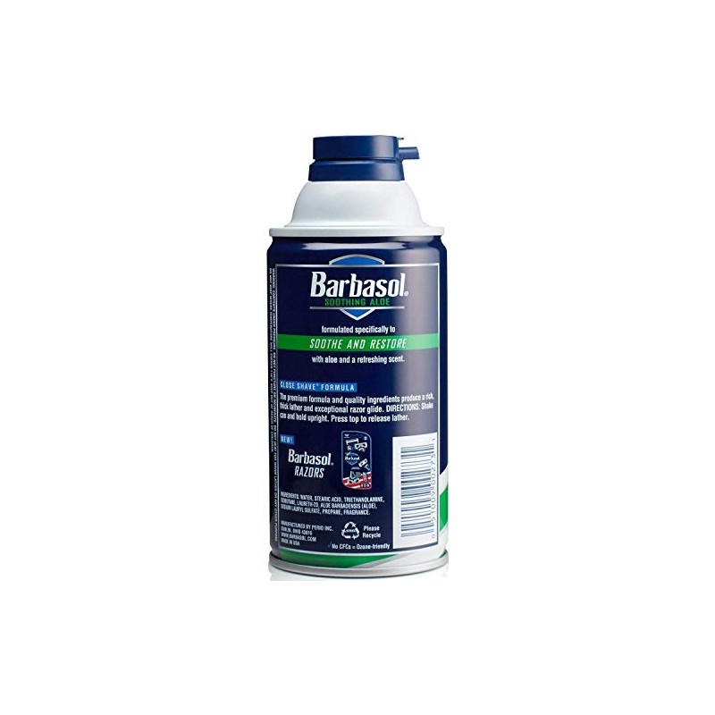 Barbasol Soothing Aloe Thick & Rich Shaving Cream 10 Oz