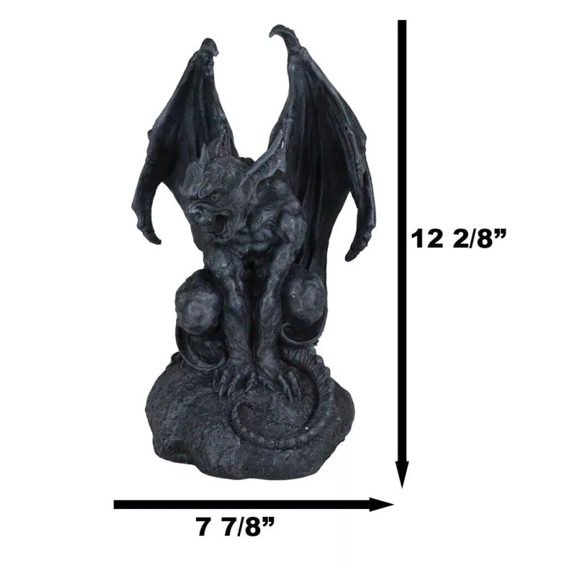 Warden Large Cathedral Guardian Crouching Winged Gargoyle Statue 12.5"H Fantasy