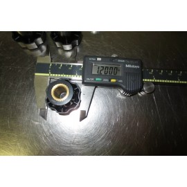 Unknown Lot of 6 Plastic Turn Knobs 1.20 OD, 3/8 Brass Bore set screw in side.