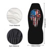 FEIONAGY American Flag Skull Patriotic 2pcs Car Seat Covers, Front
