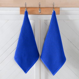 Elegant Comfort 100% Turkish Cotton 6-Pack Waffle Premium Kitchen Towels - Quick Drying and Super Absorbent Kitchen Dishcloth Towels, Ultra Soft Multi-Purpose Cleaning Towels, 13 x 13, Royal Blue