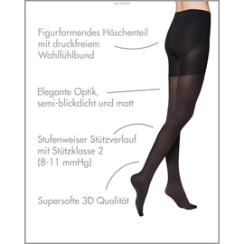 KUNERT Women's Tights Forming Effect 40 Support Class II Medium Effect 40 Denier, Black 0500