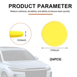 KVAEY 24PCS Car Foam Applicator Pads, 4 Inch Round Side Pressing Wax Applicator Foam Sponge, Ultra-Soft Auto Detail Hand Polishing Sponge Pad Cleaning Tool, Car Accessories