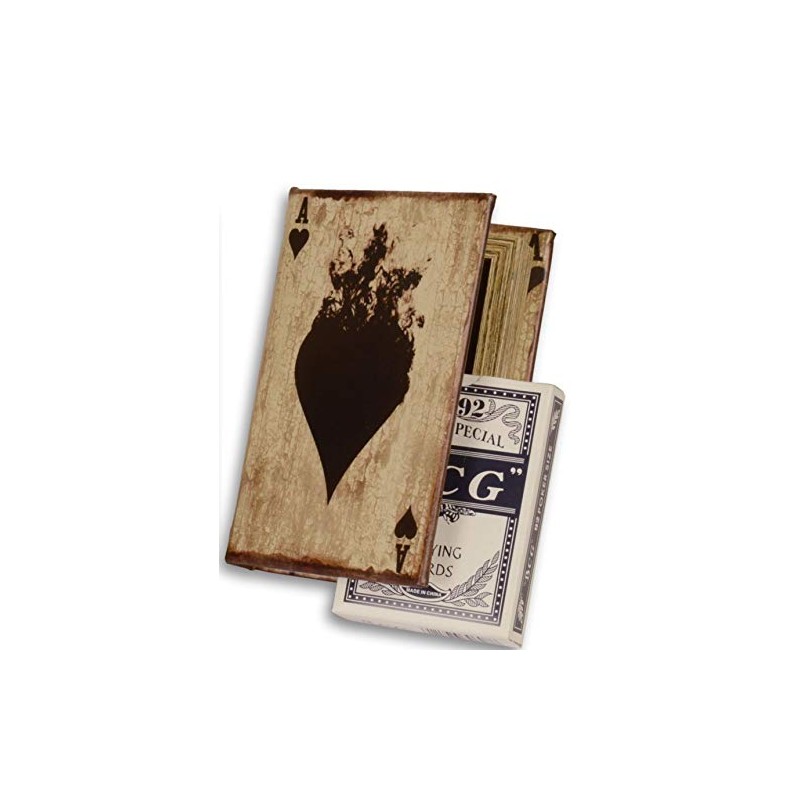 Book Box Skat Poker Antique Look Soft Imitation Leather Book