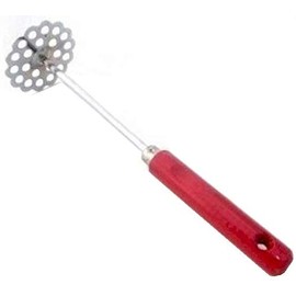 Made in Mexico Mexican Manual Bean Potato Masher Wooden Handle/Metal Apachurrador Machacador de frijol Red