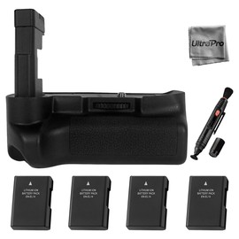 Battery Grip Bundle for Nikon D3100, D3200, D3300: Includes Vertical Battery Grip, 4-Pk EN-EL14a Long-Life Batteries, UltraPro Accessory Bundle
